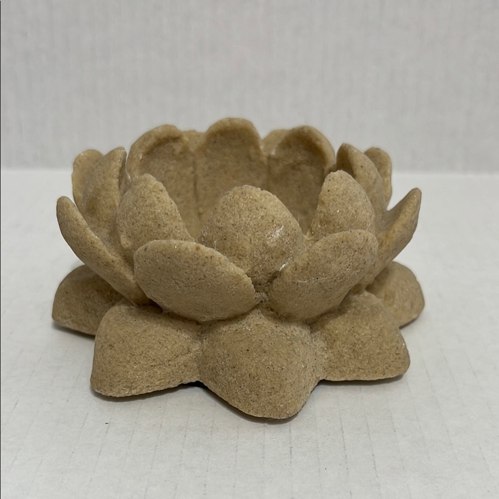 NWT World Market Sand Lotus Shaped Trinket Dish